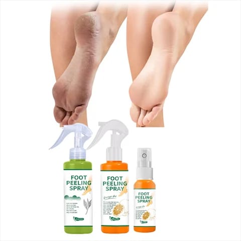 Spray gommant pour les pieds doux.