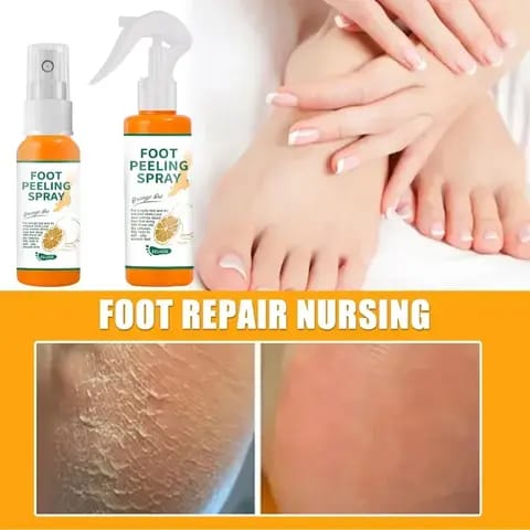 Spray gommant pour les pieds doux.